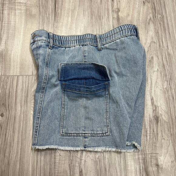 Girls Vanilla Star Frayed Hem Denim Cargo Skirt Size 12 - Picture 8 of 10